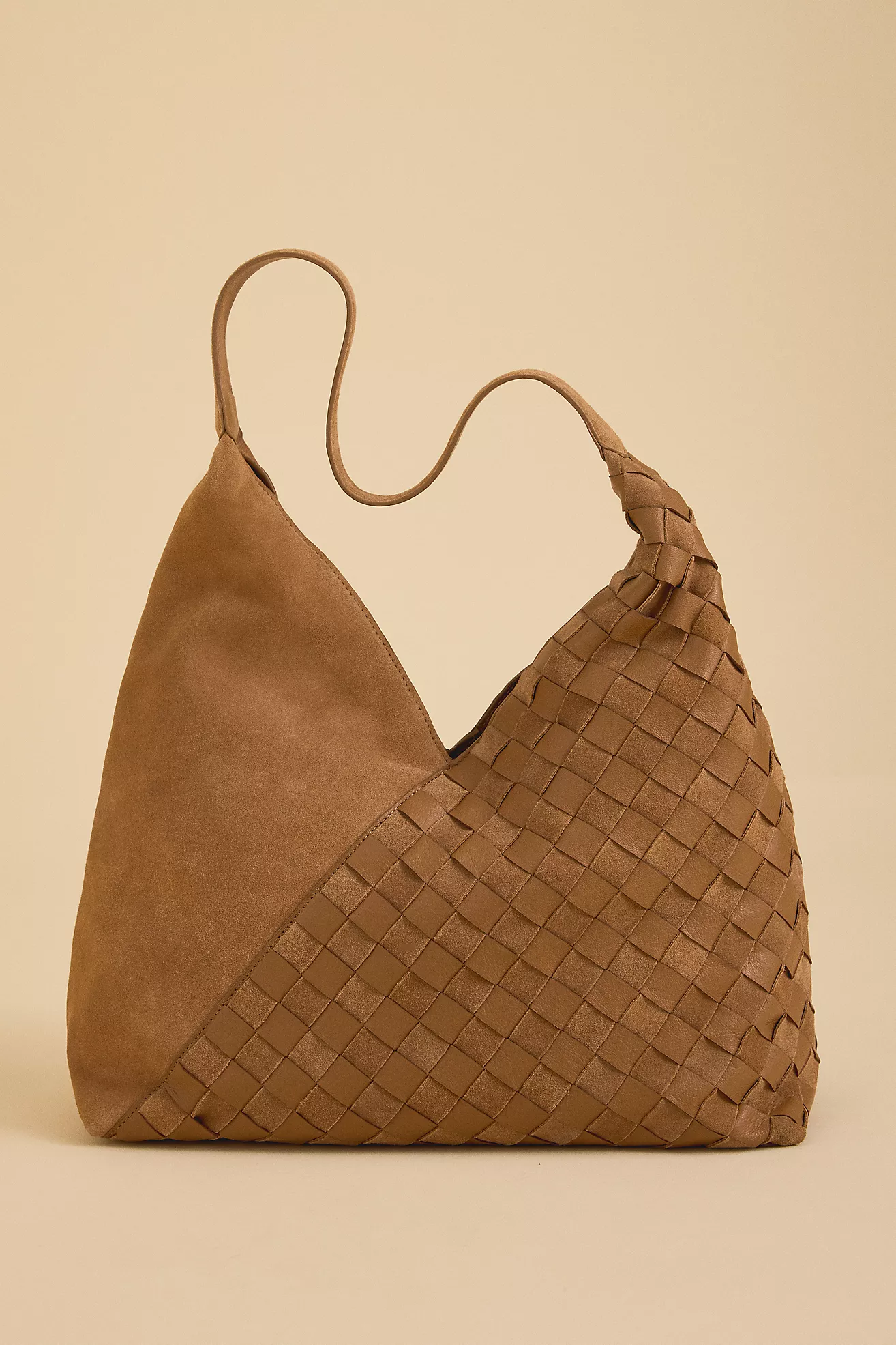 Checkerboard Leather Hobo Bag