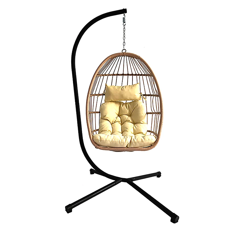 Home Online Stores, Cream Luxury Hanging Egg Chair with Cushion