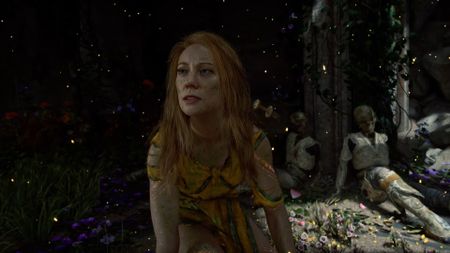 Faye looks off into the distance in God of War Laufey.