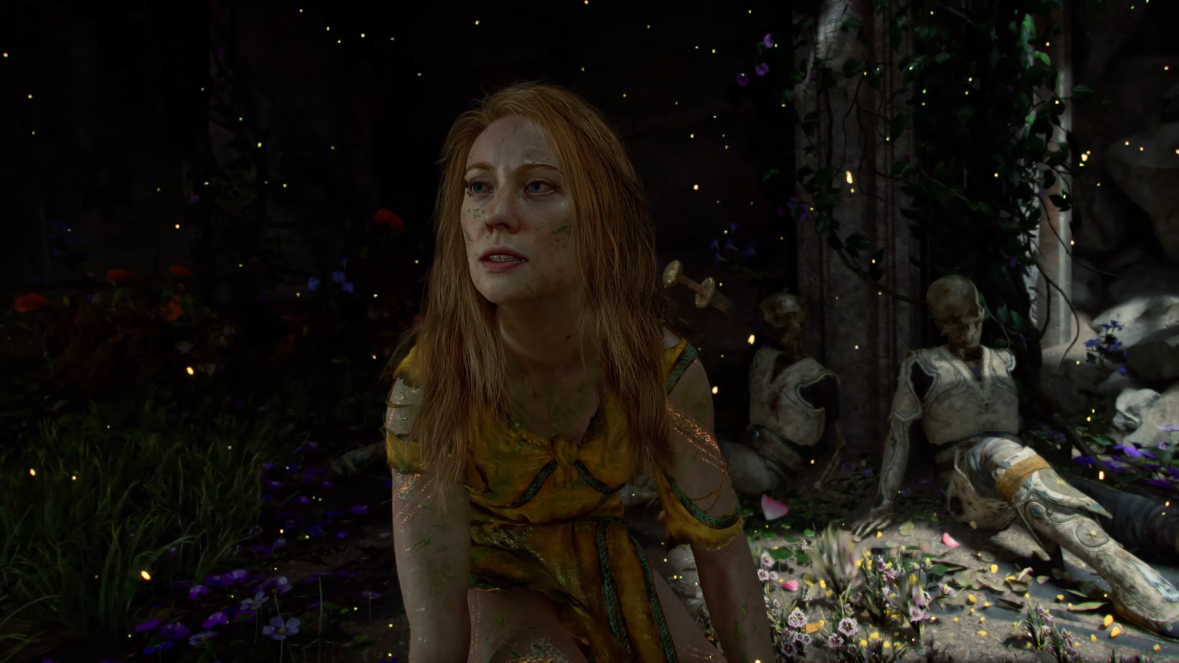 Faye looks off into the distance in God of War Laufey.