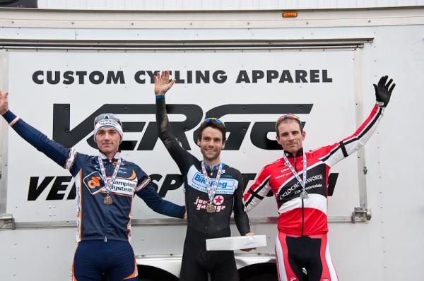 Elite men&rsquo;s podium (L to R): Luke Keough, Justin Lindine, Dylan McNicholas