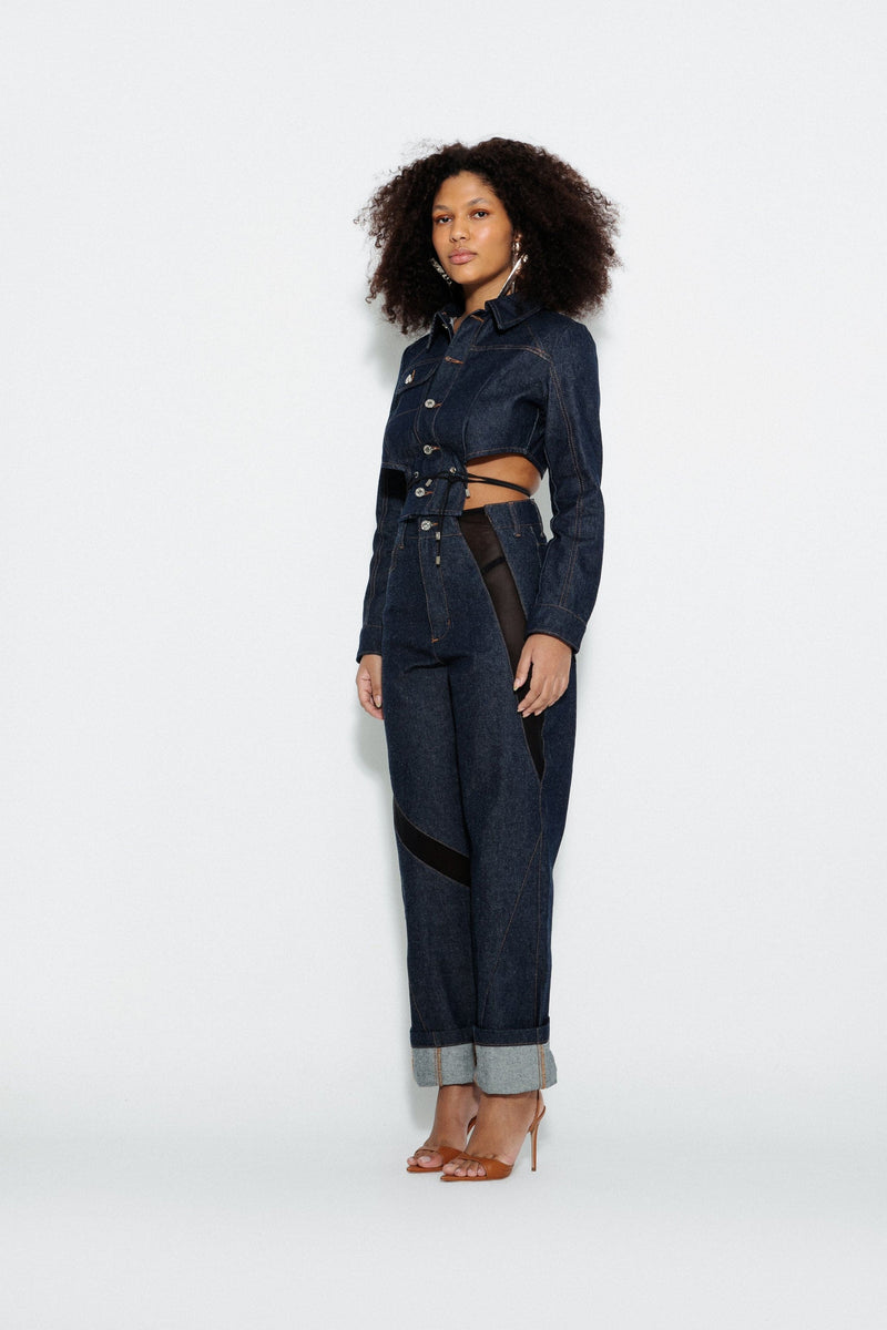 Cinched Denim Jacket