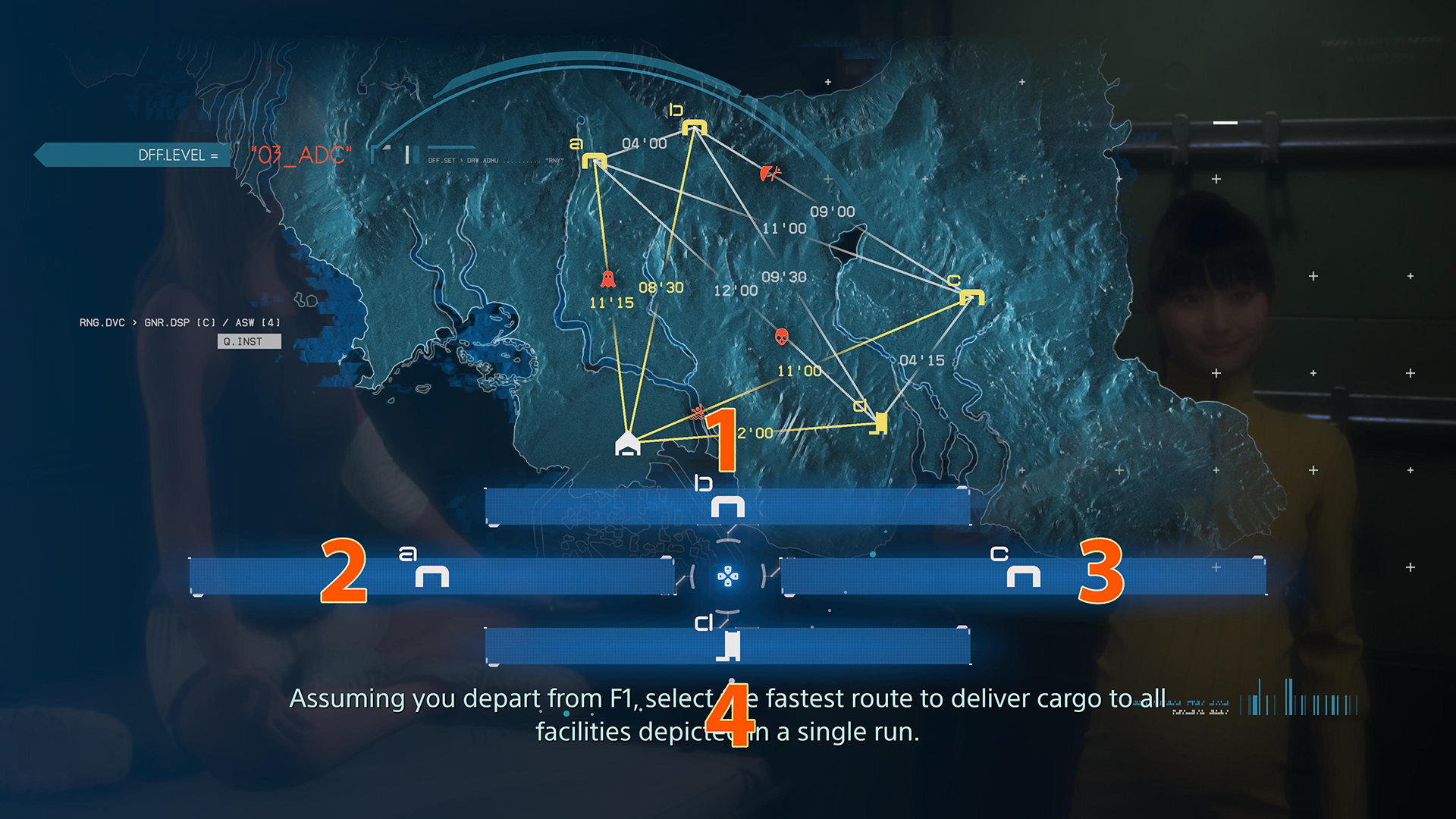 Death Stranding 2 F1 Fastest Route puzzle