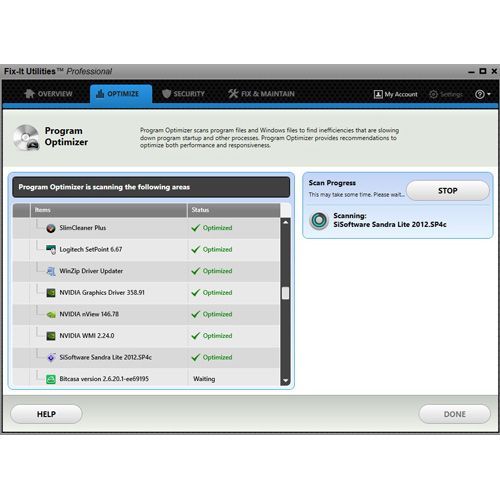 Avanquest Fix-It Utilities Pro scans program files to find inefficiencies that can then be optimized for better performance.