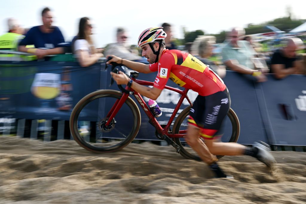 RUDDERVOORDE BELGIUM OCTOBER 29 Felipe Orts Lloret of Spain and Team TeikaBhGsport competes during the 36th Superprestige Ruddervoorde 2022 Mens Elite SPRuddervoorde Superprestige2023 Cyclocross on October 29 2022 in Ruddervoorde Belgium Photo by Luc ClaessenGetty Images