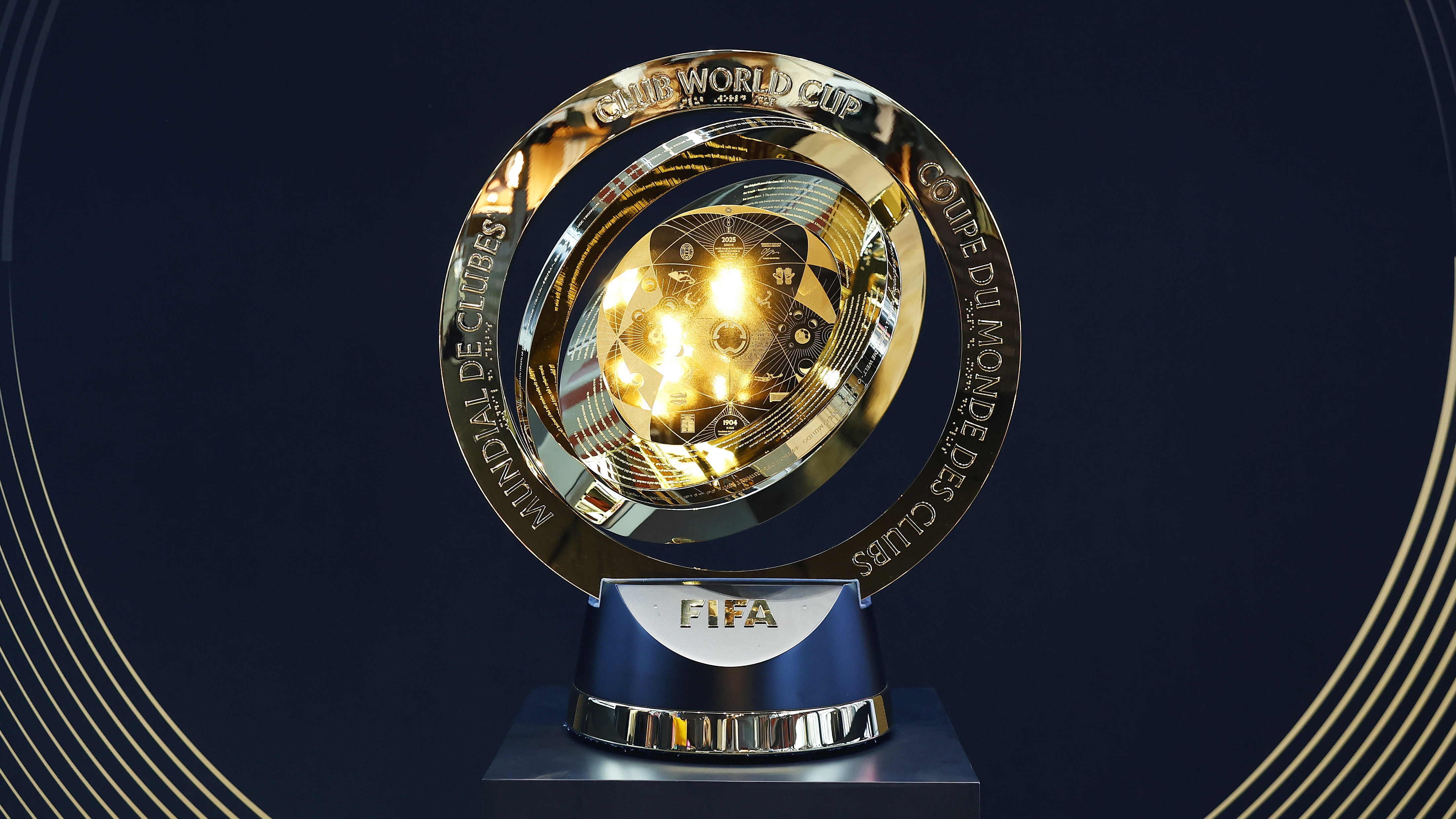 The Club World Cup Trophy on display