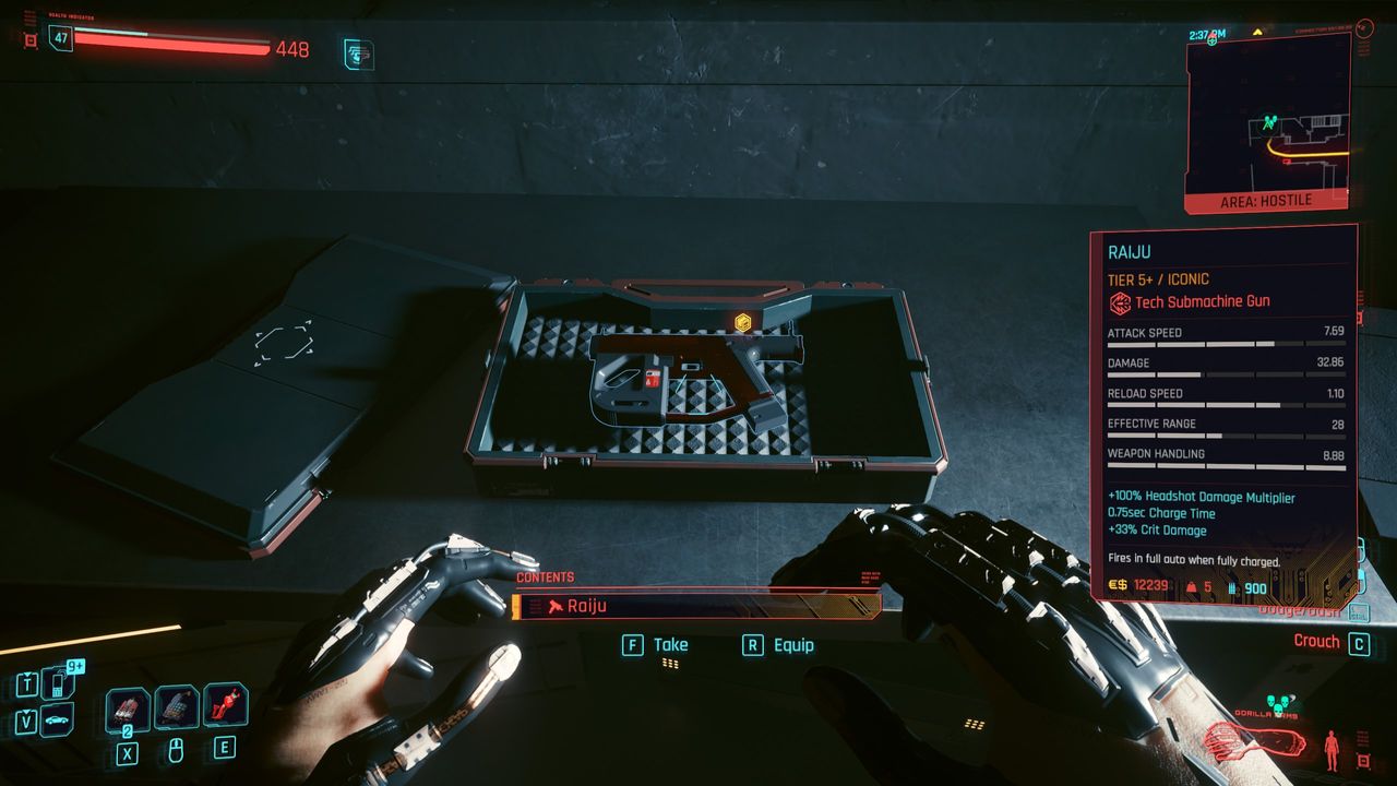Cyberpunk 2077 Phantom Liberty Iconic weapons - Raiju case