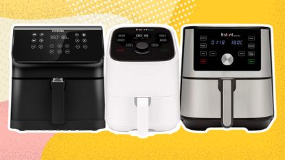 Best air fryer: Instant air fryers, one black one white, and a Cosori model in black