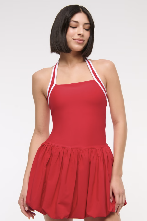 Abercrombie &amp;amp; Fitch, YPB motionTEK Halter Bubble Hem Mini Dress