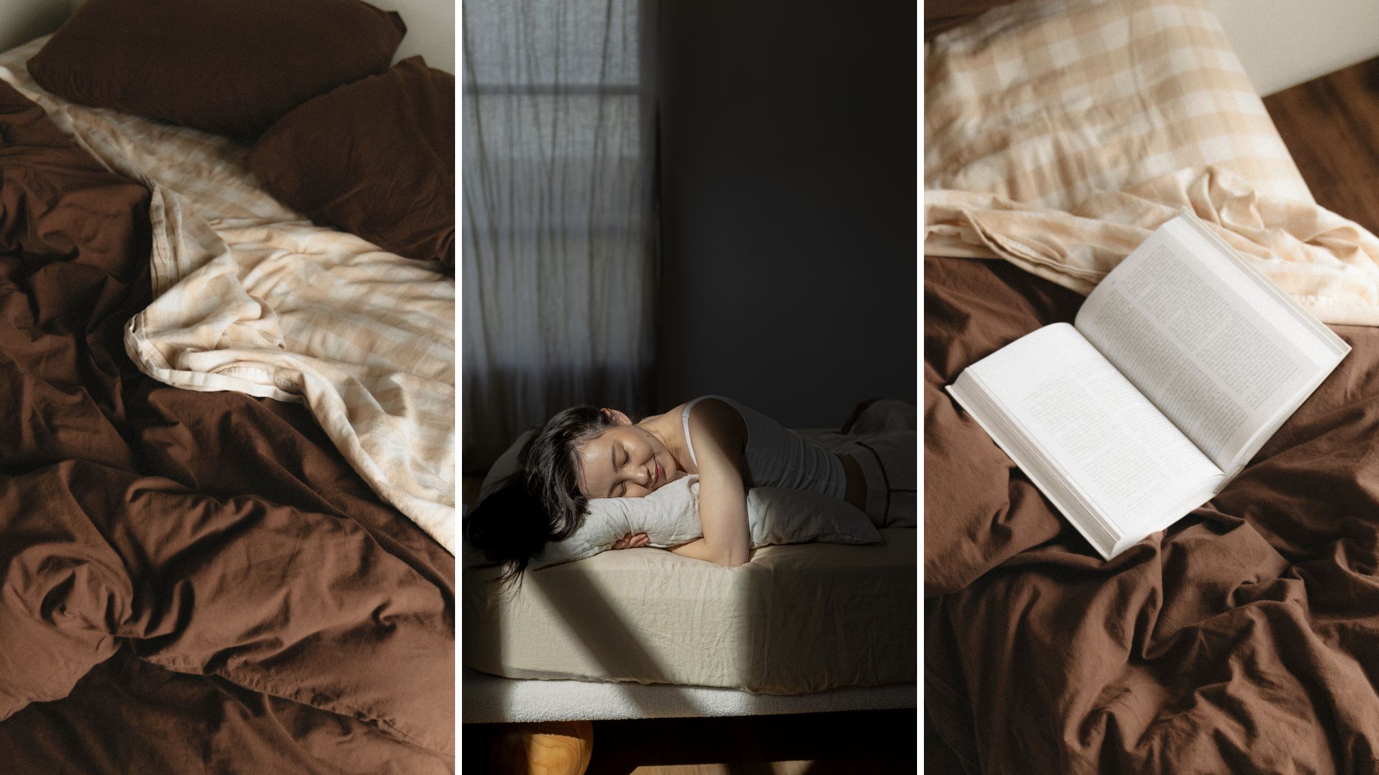 A woman sleeping; in bed