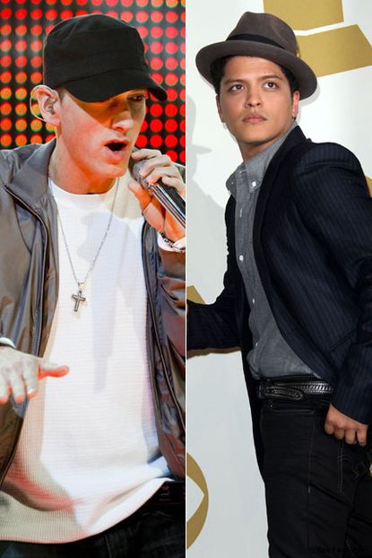 Eminem and Bruno Mars - Grammy Nominations 2011 - Grammys - Celebrity News - Marie Claire