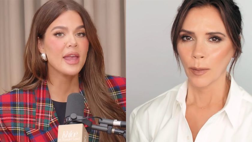 Screenshots of Both Khloe Kardashian and Victoria Beckham side-by-side.