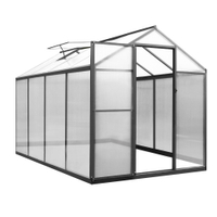 VEIKOUS 8' x 6' Greenhouse for Outdoor Heavy Duty Polycarbonate Garden Plants Greenhouse Kit w/ Aluminum Frame, Lockable Door and Window, Grey | Was $459.99, now $349.98 at Walmart
