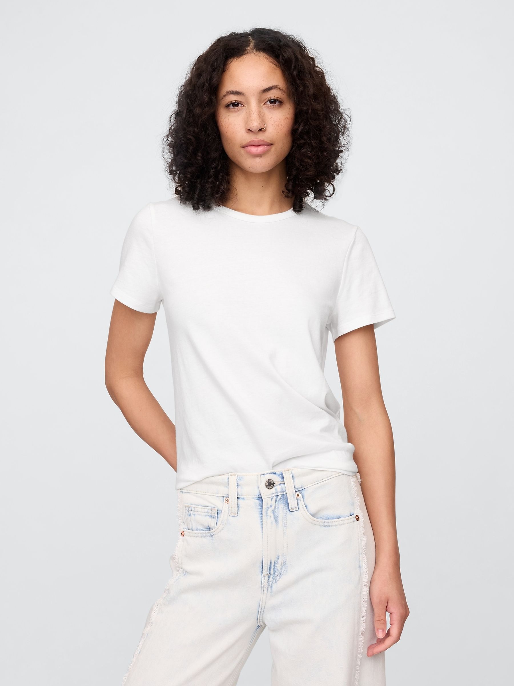 White Crew Neck Favourite Cotton Short Sleeve T-Shirt
