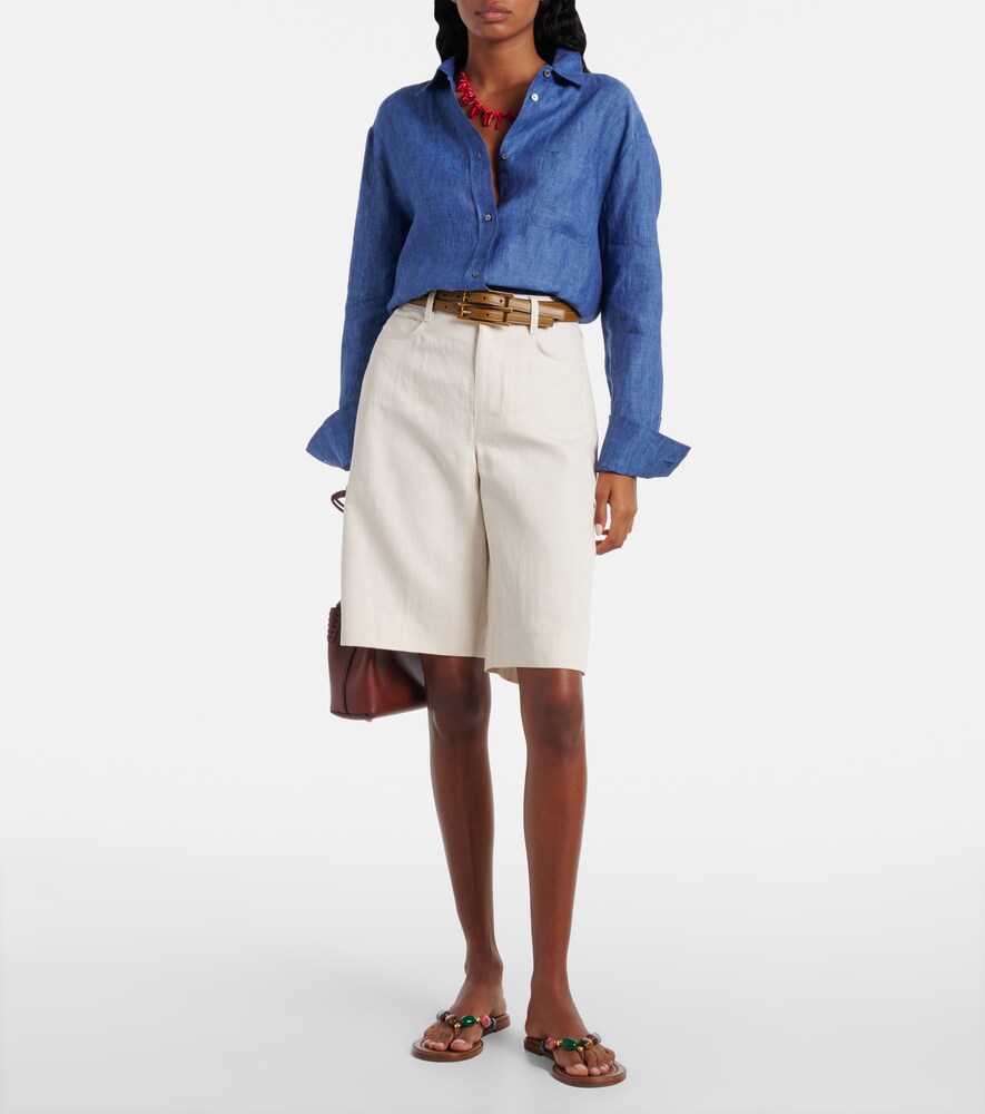 Eric Cotton and Linen Bermuda Shorts