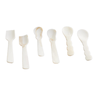 Set of Six Mother-Of-Pearl Dessert Spoons