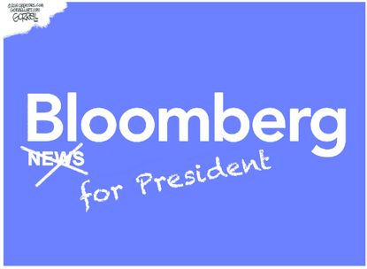 Political Cartoon U.S. Bloomberg News For President