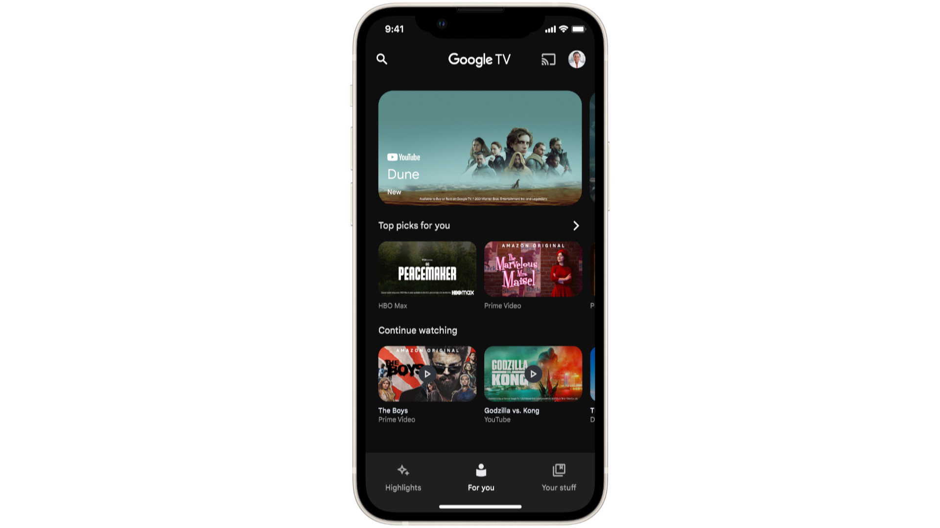 iOS'ta Google TV