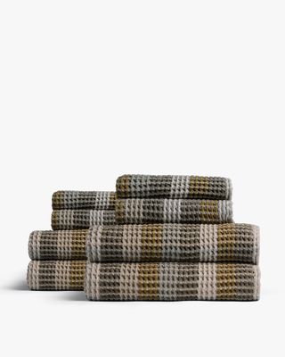 4+4 Organic Plaid Waffle Bath Bundle -