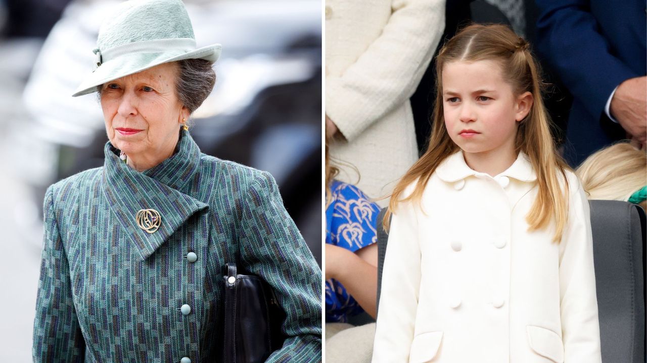 Princess Anne, Princess Royal attends the 2023 Commonwealth Day Service at Westminster Abbey on March 13, 2023 in London, England. The Commonwealth represents a global network of 56 countries, having been joined by Gabon and Togo in 2022, with a combined population of 2.5 billion people, of which over 60 percent are under 30 years old. AND Princess Charlotte of Cambridge attends the Platinum Pageant on The Mall on June 5, 2022 in London, England. The Platinum Jubilee of Elizabeth II is being celebrated from June 2 to June 5, 2022, in the UK and Commonwealth to mark the 70th anniversary of the accession of Queen Elizabeth II on 6 February 1952. 