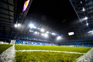 General view of the Lech Poznan stadium ahead of a game against Rangers in December 2020.