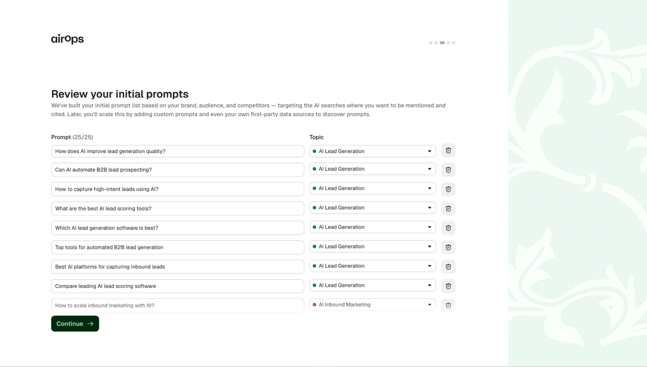 airops review initial prompts