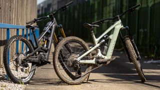 A Canyon Strive:ON and Torque:ON e-MTBs side-by-side