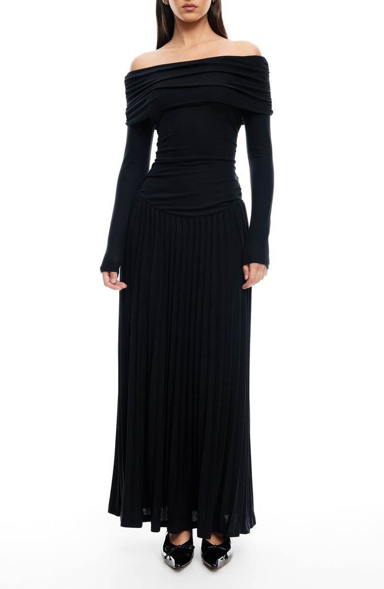 Field of Dreams Off the Shoulder Long Sleeve Maxi Dress