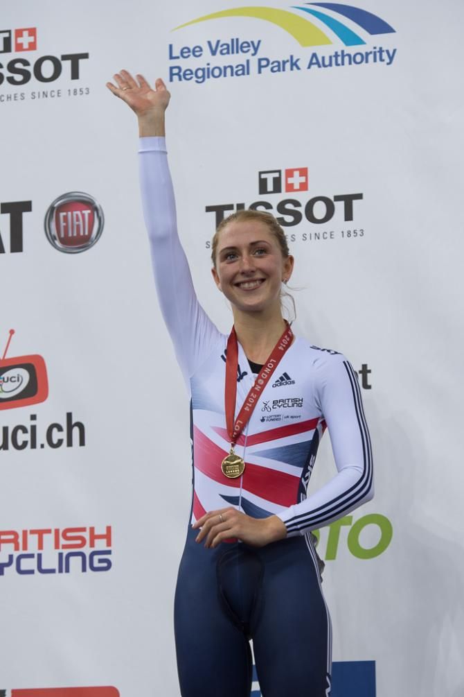 Laura Trott (Great Britain) with her omnium gold medal