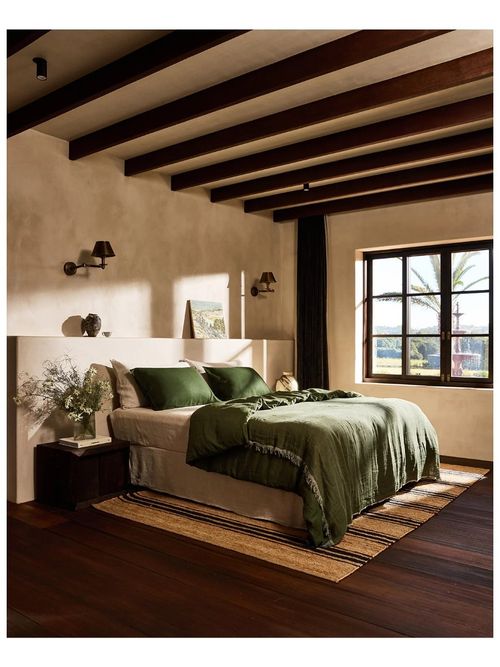 Oatmeal & Olive 100% French Flax Linen Muslin Throw