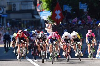 Sacha Modolo (Lampre-Merida) on his way to winning stage 17 at the Giro d'Italia