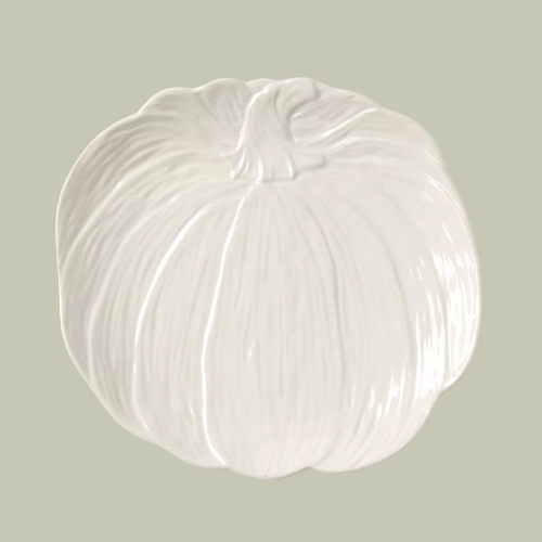 John Lewis, John Lewis Halloween Pumpkin Stoneware Plate, 22cm, White