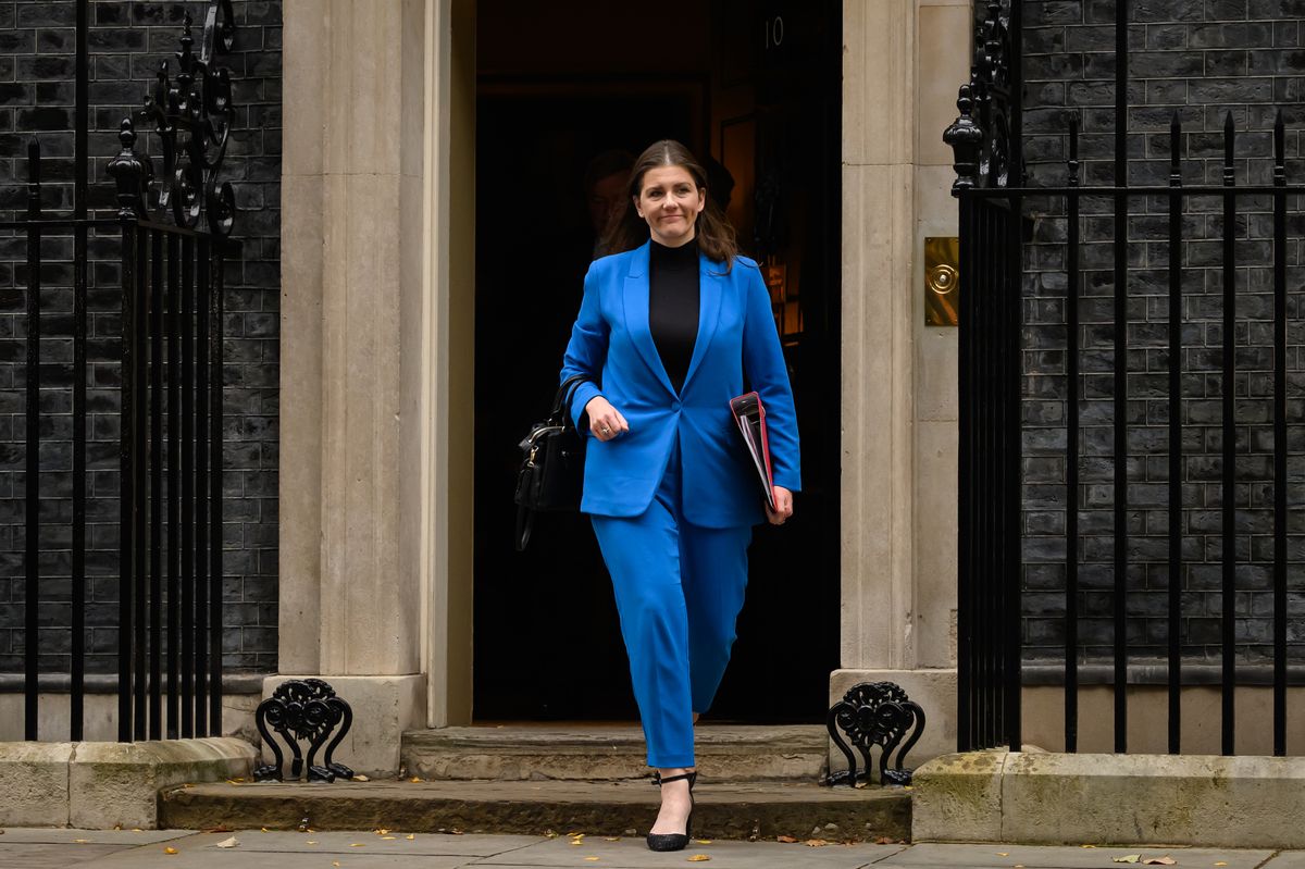 Science, Innovation and Technology Secretary Michelle Donelan leaves following the weekly Cabinet meeting in number 10, Downing Street on November 22, 2023 in London, England