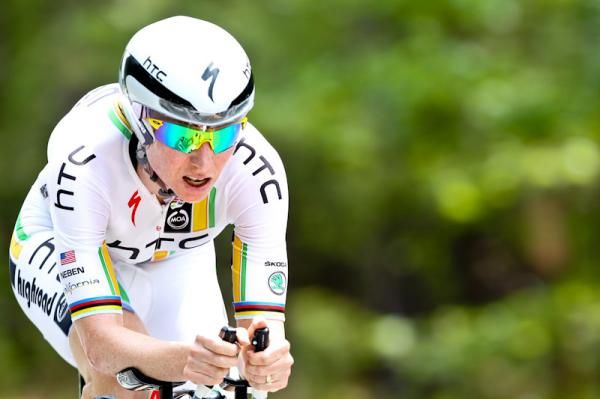 Amber Neben (HTC-Highroad) claimed the silver medal, just fractions of a second behind her teammate Stevens.
