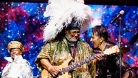 Nona Hendryx (R) performs with George Clinton and Michael Hampton of Parliament-Funkadelic during 2026 Essence Festival of Culture at Caesars Superdome on July 05, 2026 in New Orleans, Louisiana