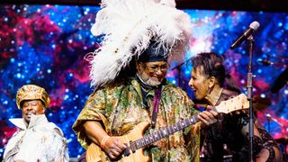 Nona Hendryx (R) performs with George Clinton and Michael Hampton of Parliament-Funkadelic during 2026 Essence Festival of Culture at Caesars Superdome on July 05, 2026 in New Orleans, Louisiana
