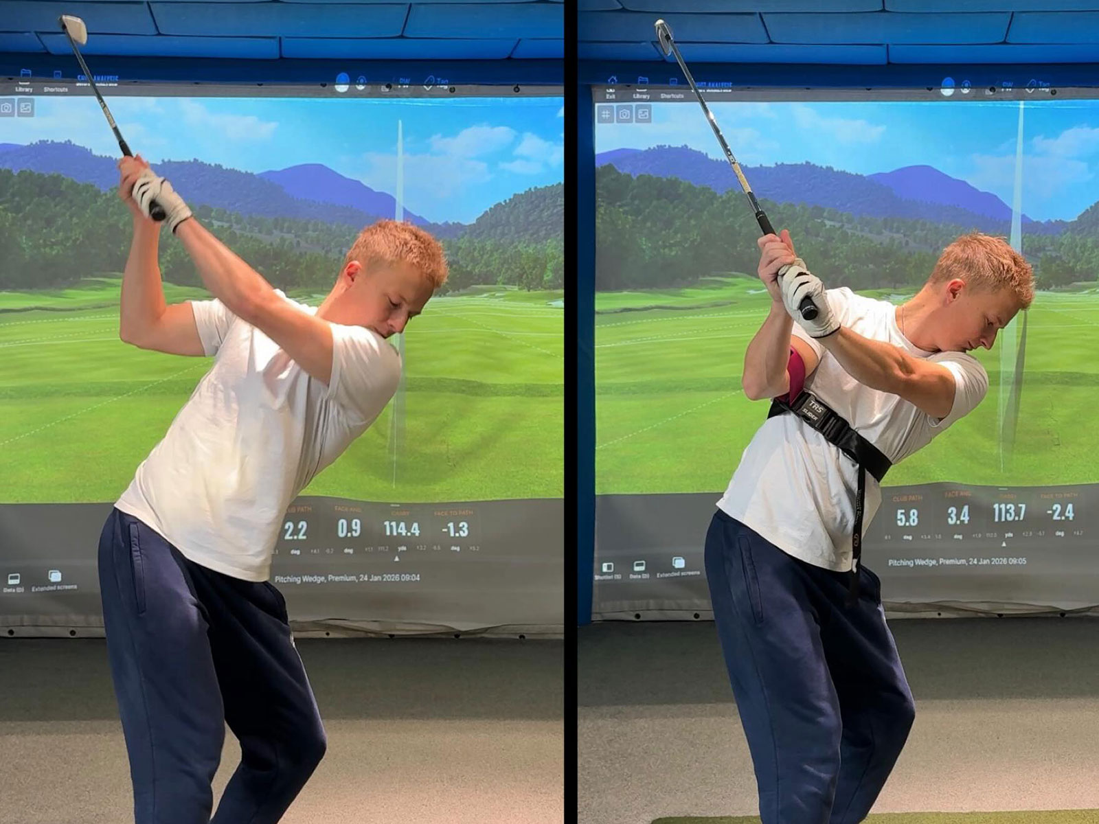 a male golfer using the TRS Slider