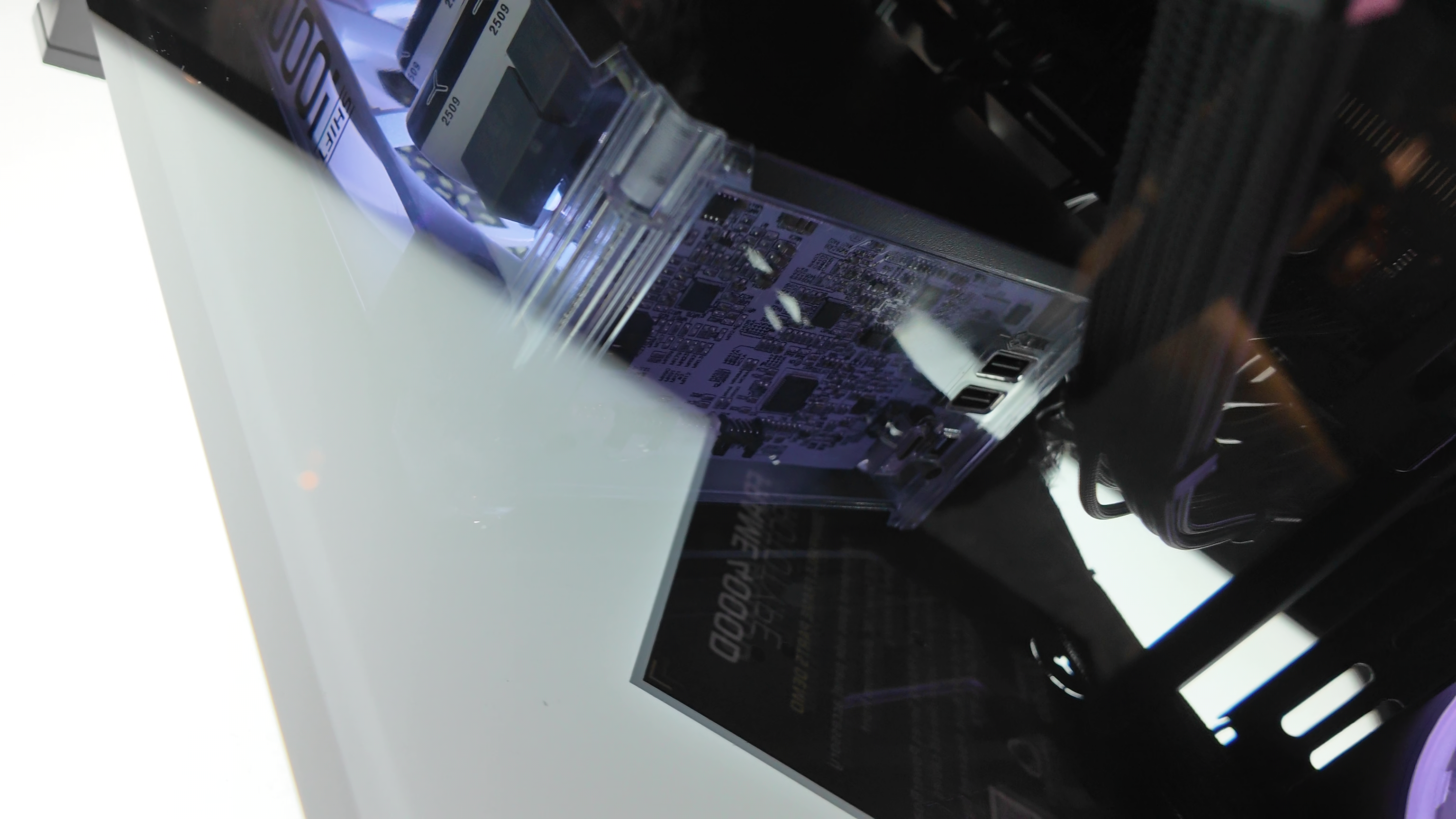 A Corsair translucent power supply at Computex 2025.