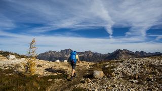 A hiker on the Pacific Crest Trail