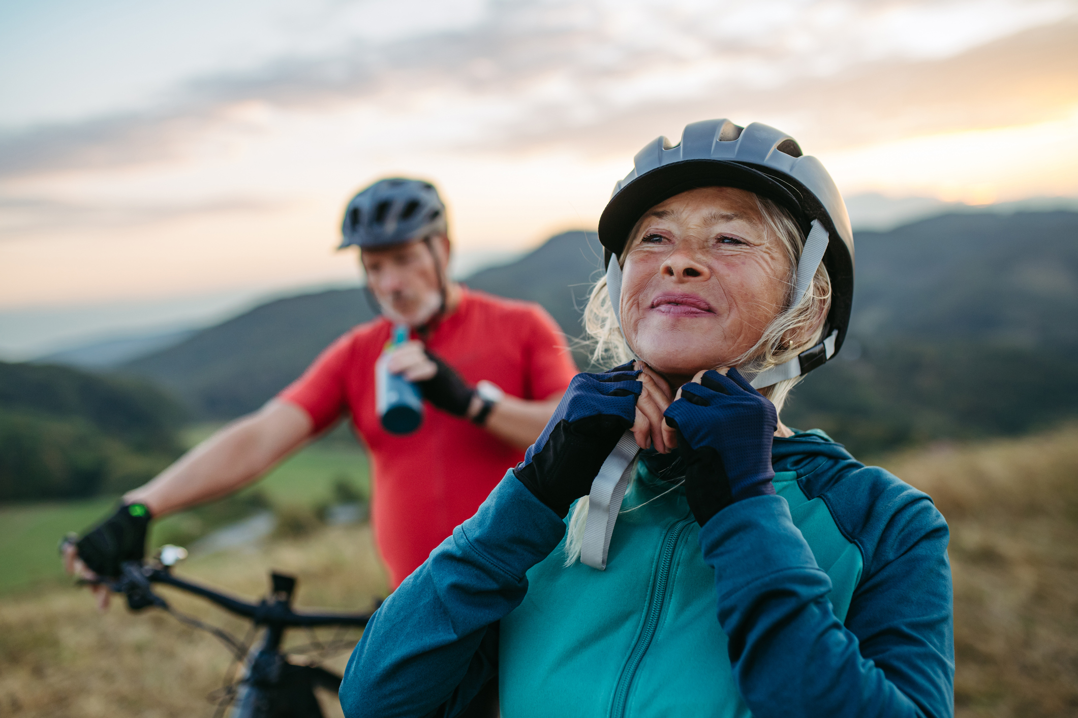 Young pensioners on a bike ride