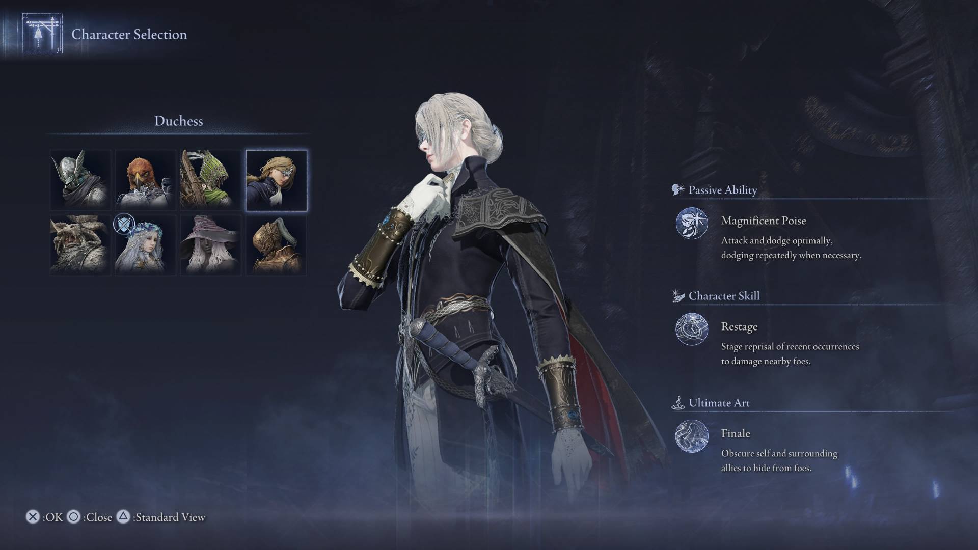 Elden Ring Nightreign characters Duchess character selection screen and abilities