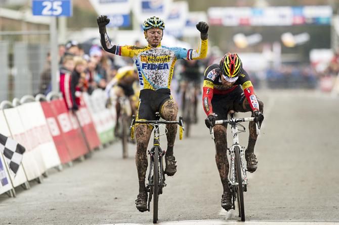 Corn&eacute; van Kessel out-sprints Wietse Bosmans in Loenhout