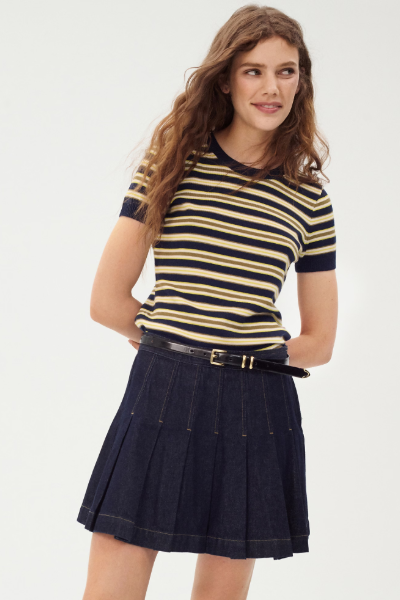 Carolyn Sweater-Tee in Striped Merino Wool