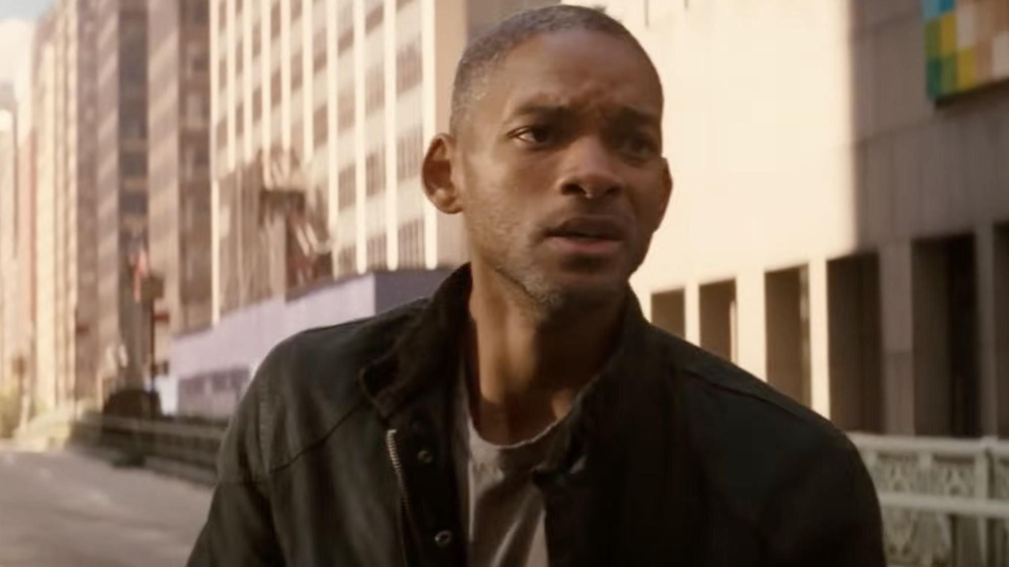 Will Smith as Dr. Robert Neville in I Am Legend.
