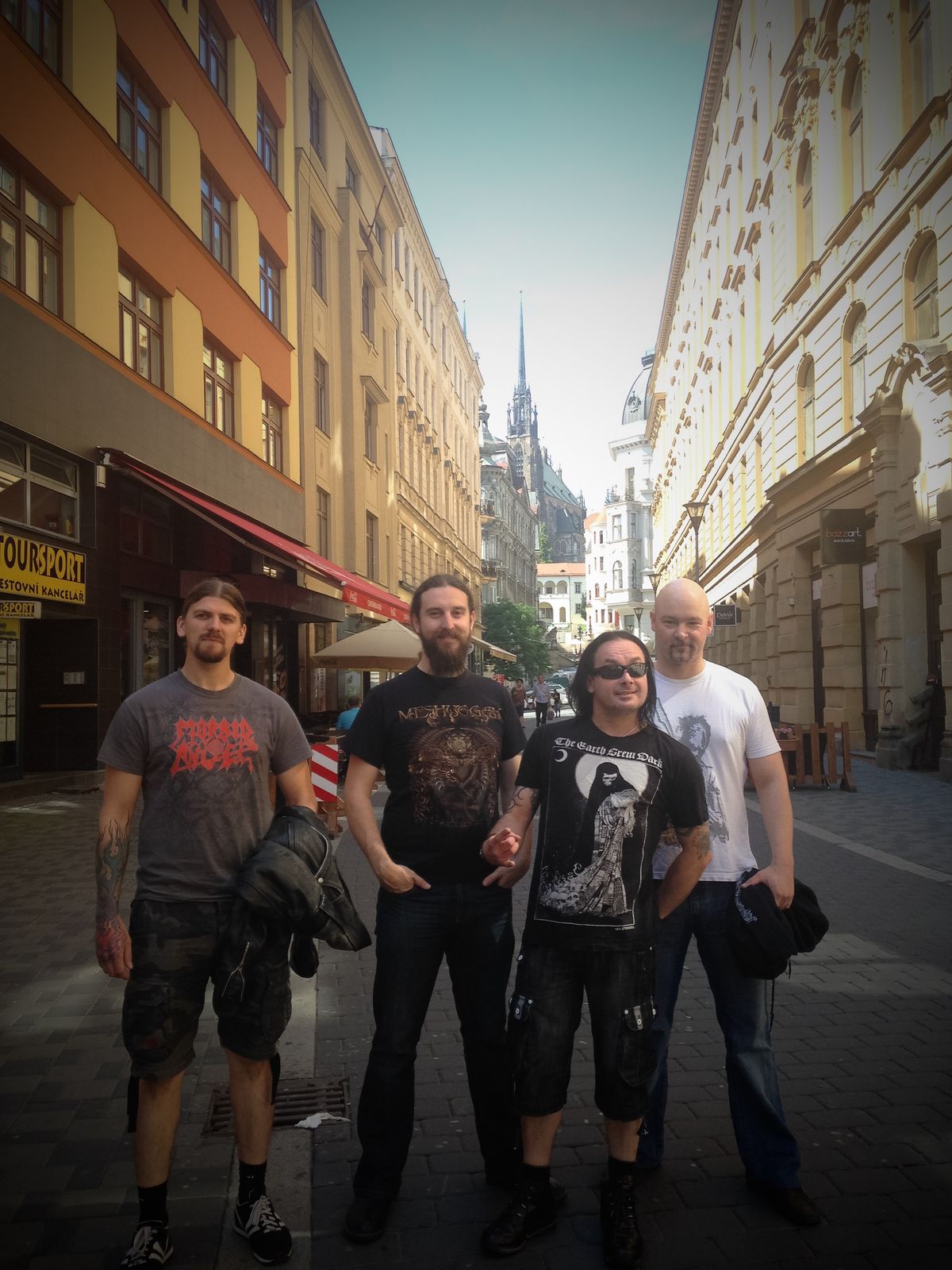 Daniel, Richard, Dani and Ashok go sightseeing in Brno