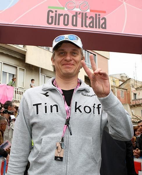 Tinkoff team owner Oleg Tinkov at the race.