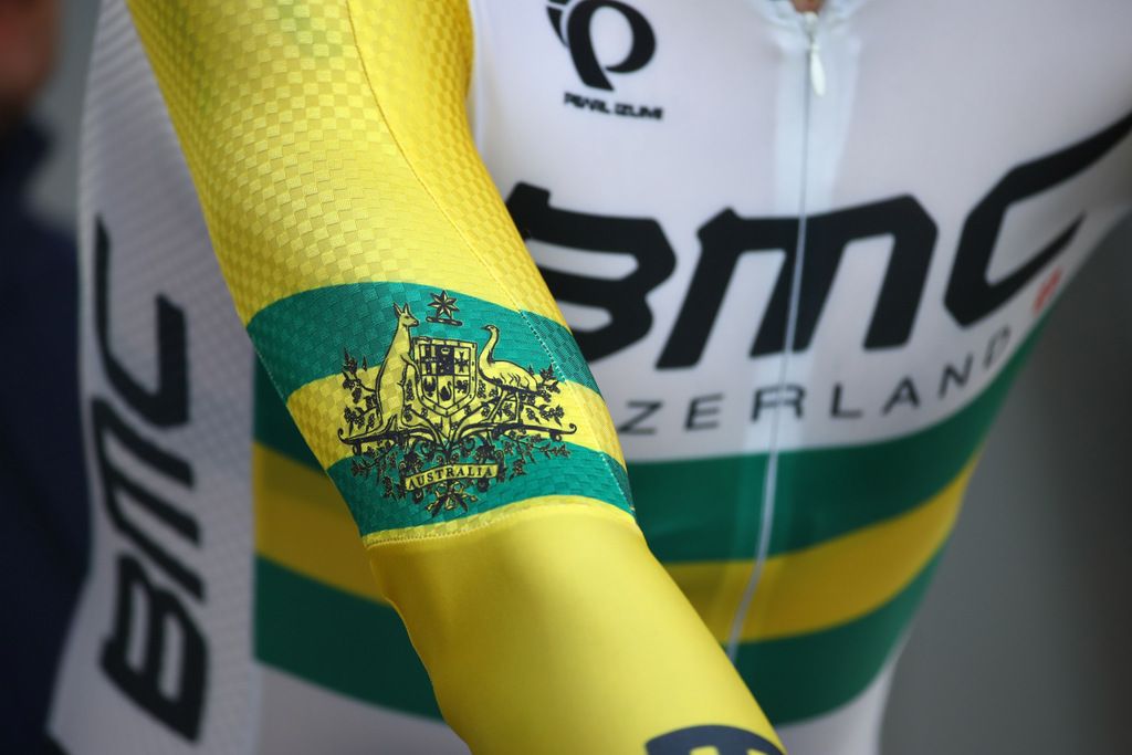 First race in the Australian green and gold skin suit for Rohan Dennis