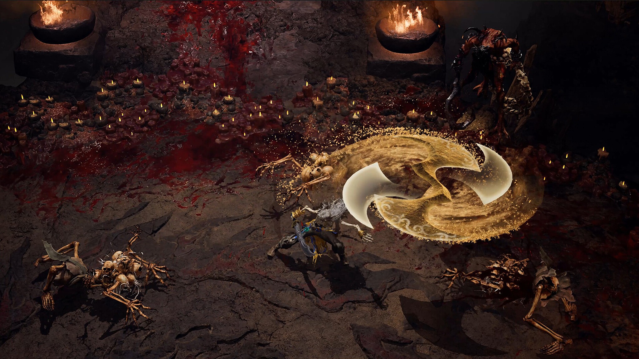 Promotional screenshot of The Cursed Sand using sand magic in Loulan: The Cursed Sand.