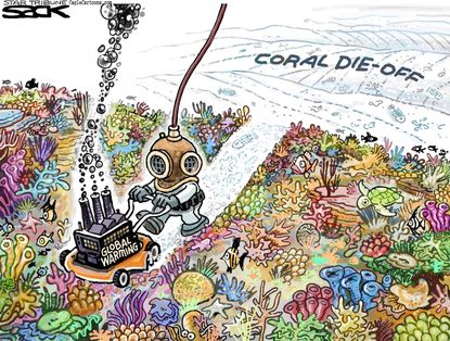 Editorial Cartoon U.S. Coral Reef Global Warming