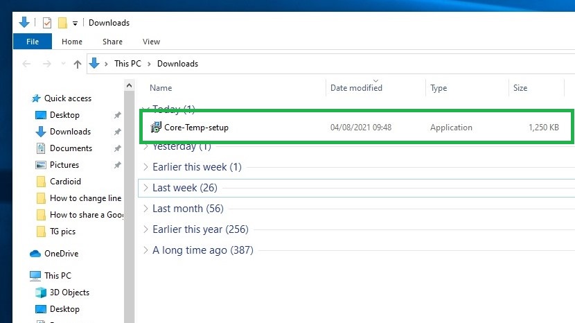 How to check your PC's CPU temperature step 2: Open Core Temp Setup executable